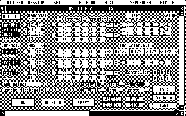 MidiGen generator screen 