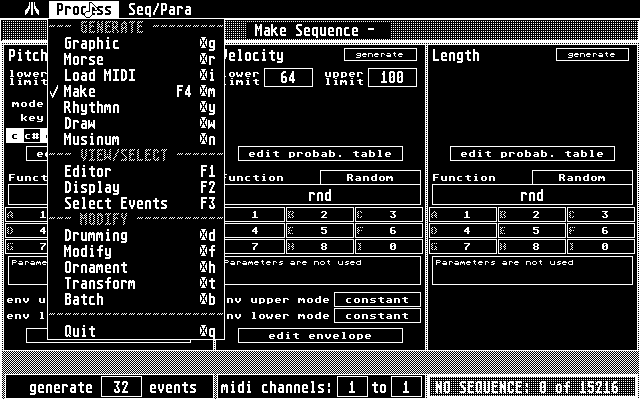 The Make screen also showing the different modules available
