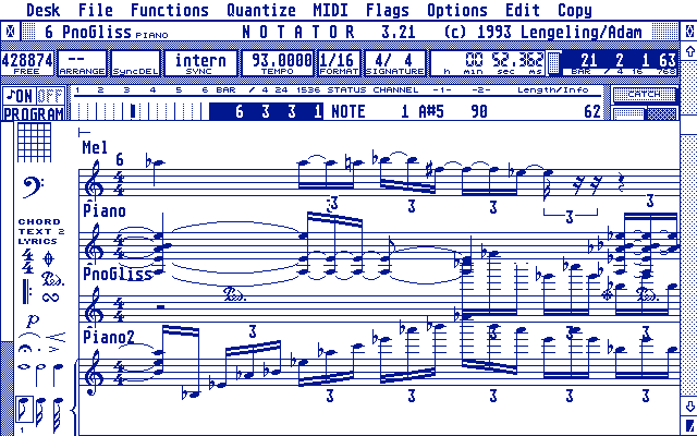 Notator Score Screen 